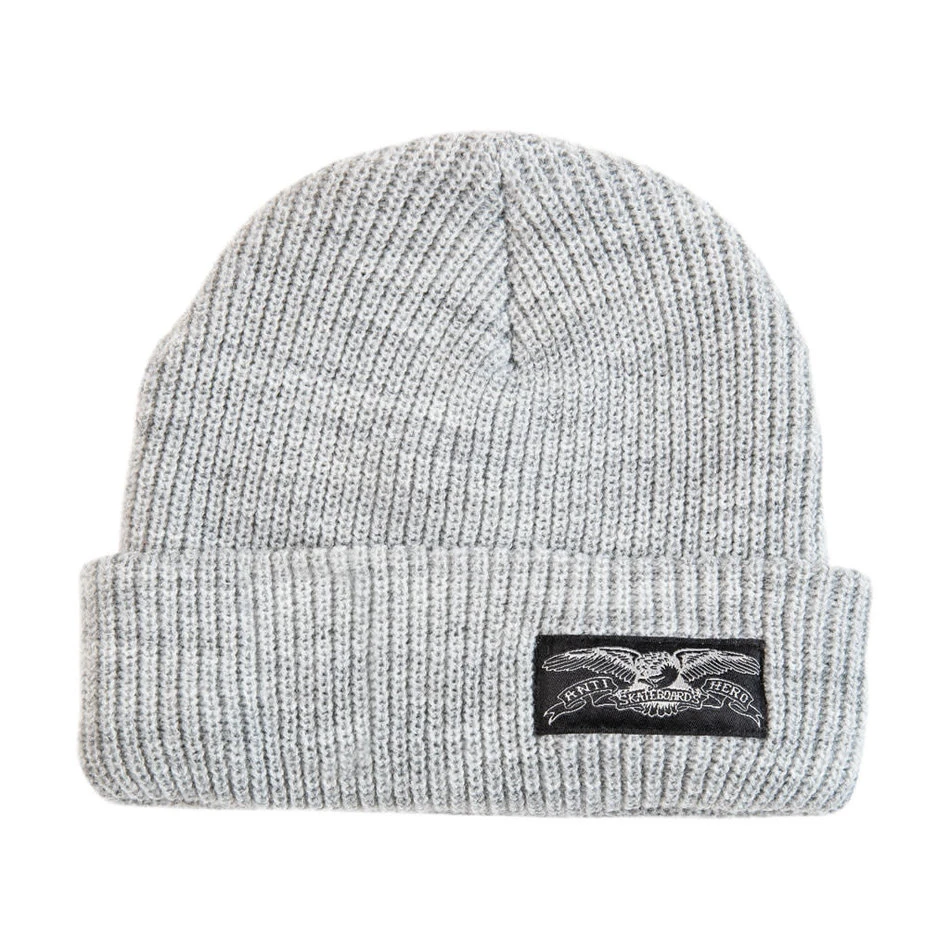 Anti-Hero Stock Eagle Label Cuff Beanie Grey