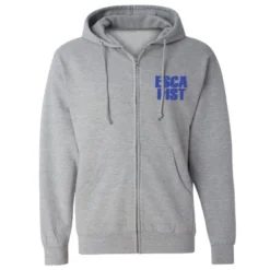 Escapist OG Stacked Fleece Zip Hoodie Heather Grey