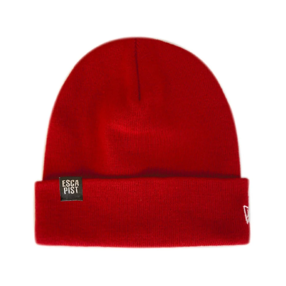 Escapist X New Era Tab Knit Beanie Red