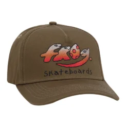 Frog Dino Logo 5-Panel Snapback Hat Olive