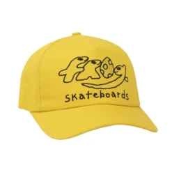 Frog Dino Logo 5-Panel Snapback Hat Yellow
