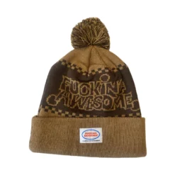 Fucking Awesome PBS Jacquard Pom Beanie Brown