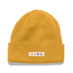Girl Letterpress Beanie Gold
