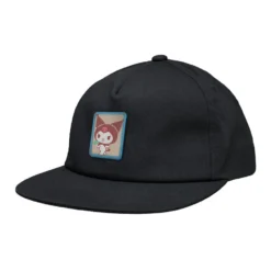 Girl X Sanrio Kuromi 5-Panel Snapback Hat Black