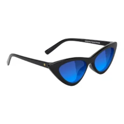 Glassy Billie Polarized Sunglasses Black/Blue Lens