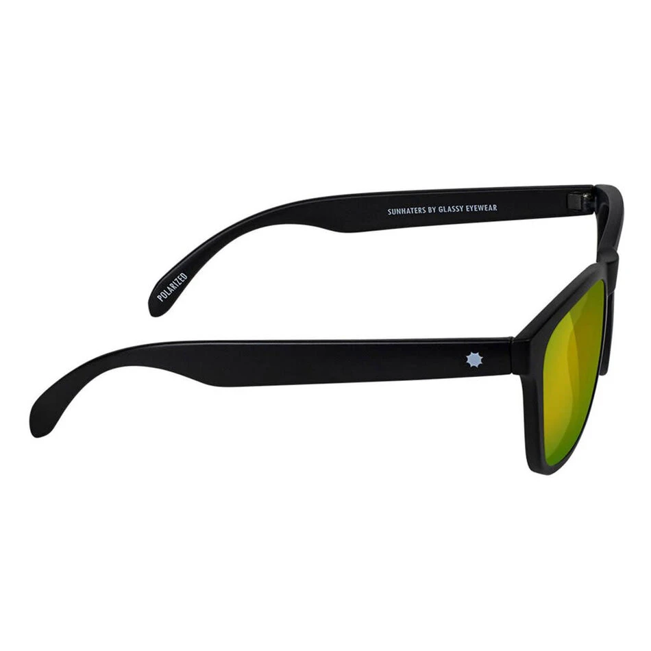 Glassy Deric Polarized Sunglasses Matte Black/Gold Mirror - Image 3