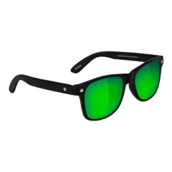 Glassy Deric Polarized Sunglasses Matte Black/Green Mirror