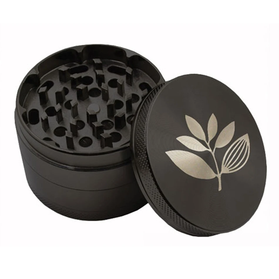 Magenta Plant Logo Grinder Black