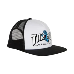 Santa Cruz X Thrasher Screaming Hand Mesh Trucker Hat White/Black