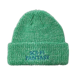Sci-Fi Fantasy Mixed Yarn Logo Beanie Green/Cream