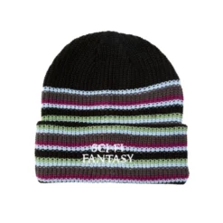 Sci-Fi Fantasy Striped Beanie Black/Sage