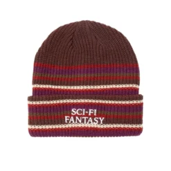 Sci-Fi Fantasy Striped Beanie Brown/Olive