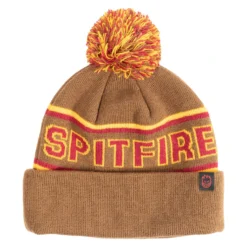 Spitfire Bighead Circle Pom Beanie Brown/Red/Gold