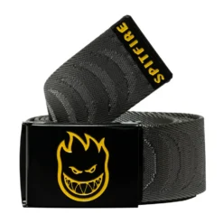 Spitfire Bighead Fill Web Belt Jacquard Crescent Charcoal/Yellow