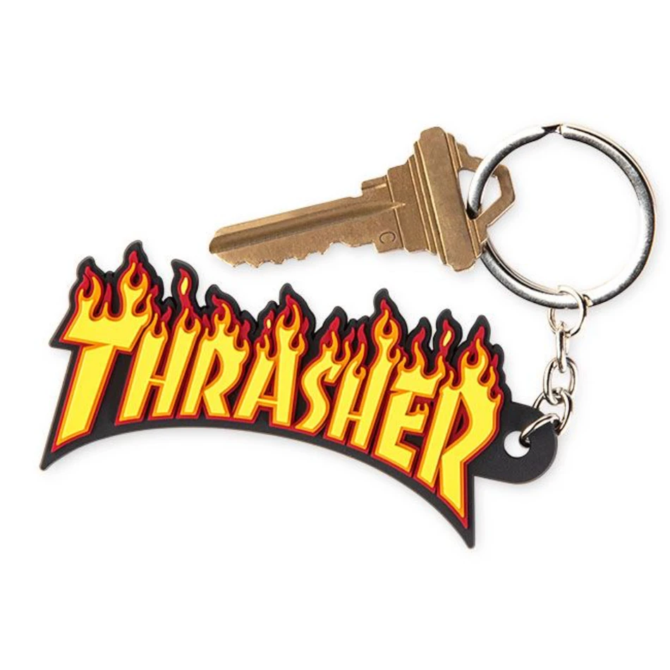 Thrasher Flame Keychain