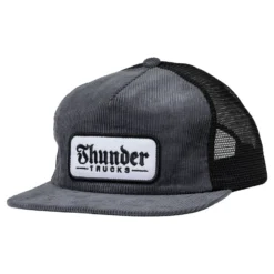Thunder Script Patch Snapback Cord Hat Charcoal/Black